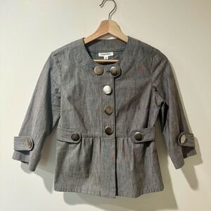 Gray Calvin Klein Button Jacket Blazer Size 0